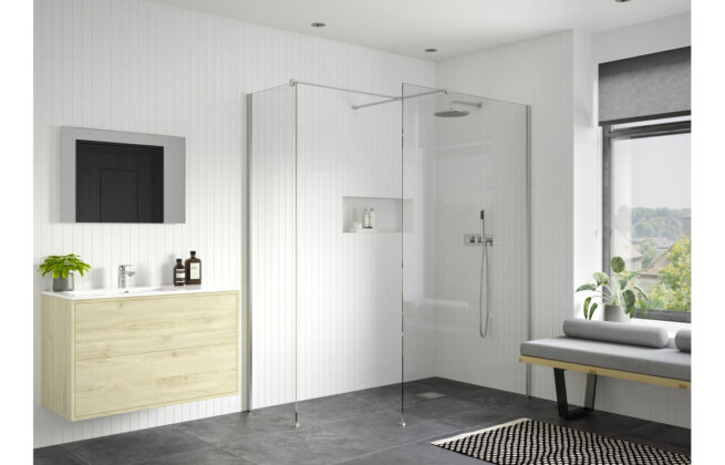 Latin 500mm Wetroom Side Panel & Arm – Chrome
