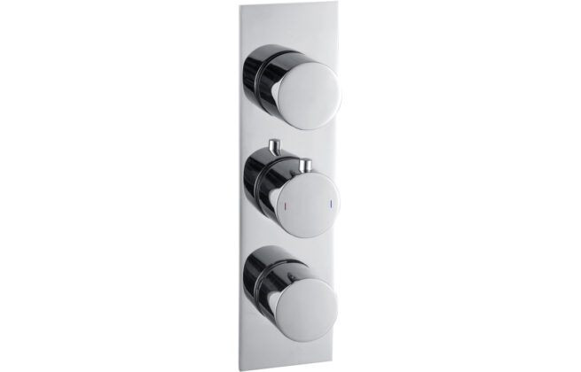 Avalon Slim Plate Thermostatic Triple Shower Valve – Three Outlet