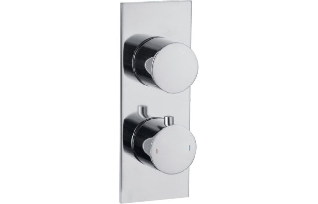 Avalon Slim Plate Thermostatic Twin Shower Valve – Single Outlet