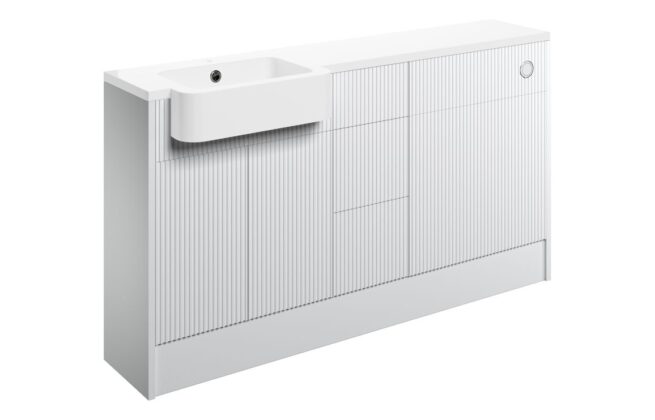 Rondo 1542mm Basin  WC & 3 Drawer Unit Pack (RH) – Matt White