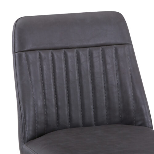 Vintage Grey Leather Bar Stool (Pack of Two)