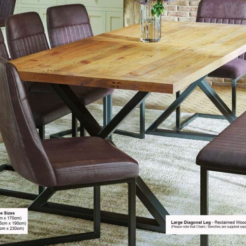 Urban Elegance - Reclaimed LARGE (Diagonal Leg / 95cm x 230cm top)