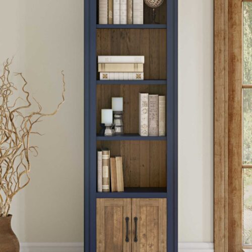 Blue - Narrow Bookcase