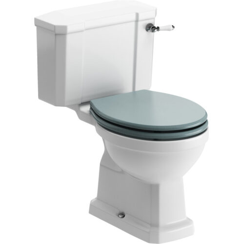 Moon C/C WC & Sea Green Wood Effect Seat