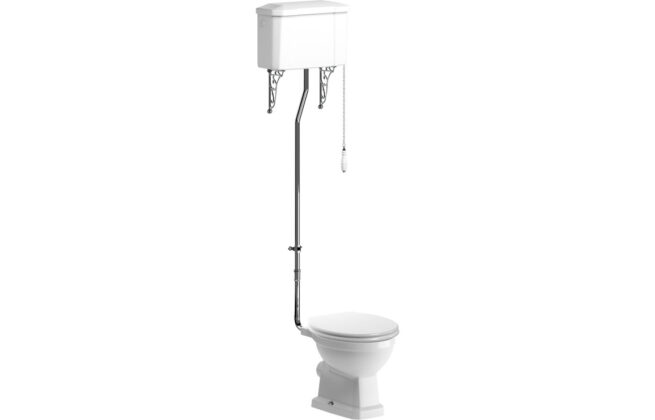 Moon High Level WC & Satin White Wood Effect Seat