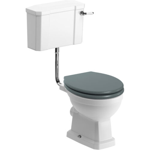Moon Low Level WC & Sea Green Wood Effect Seat