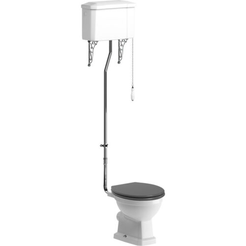 Moon High Level WC & Grey Ash Soft Close Seat