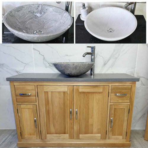 Oak Vanity Sets with Stone Basin