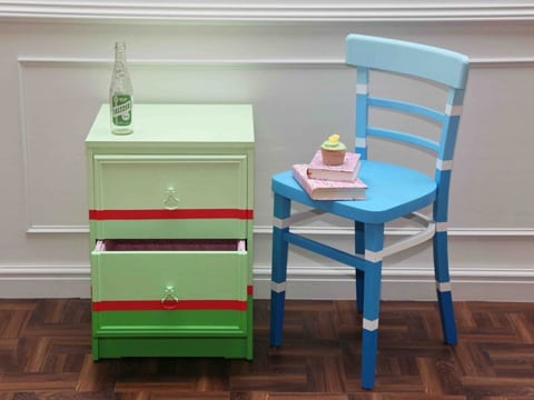 Interiors - Blue Chair and Green Dresser