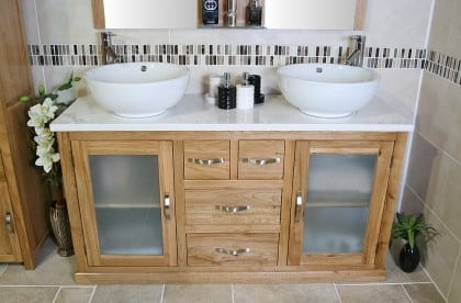 Spa Bathroom - White Marble Top and Ceramic Basin Unit