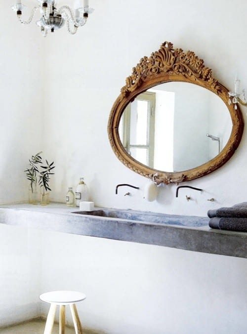 bathroom mirror gold vintage